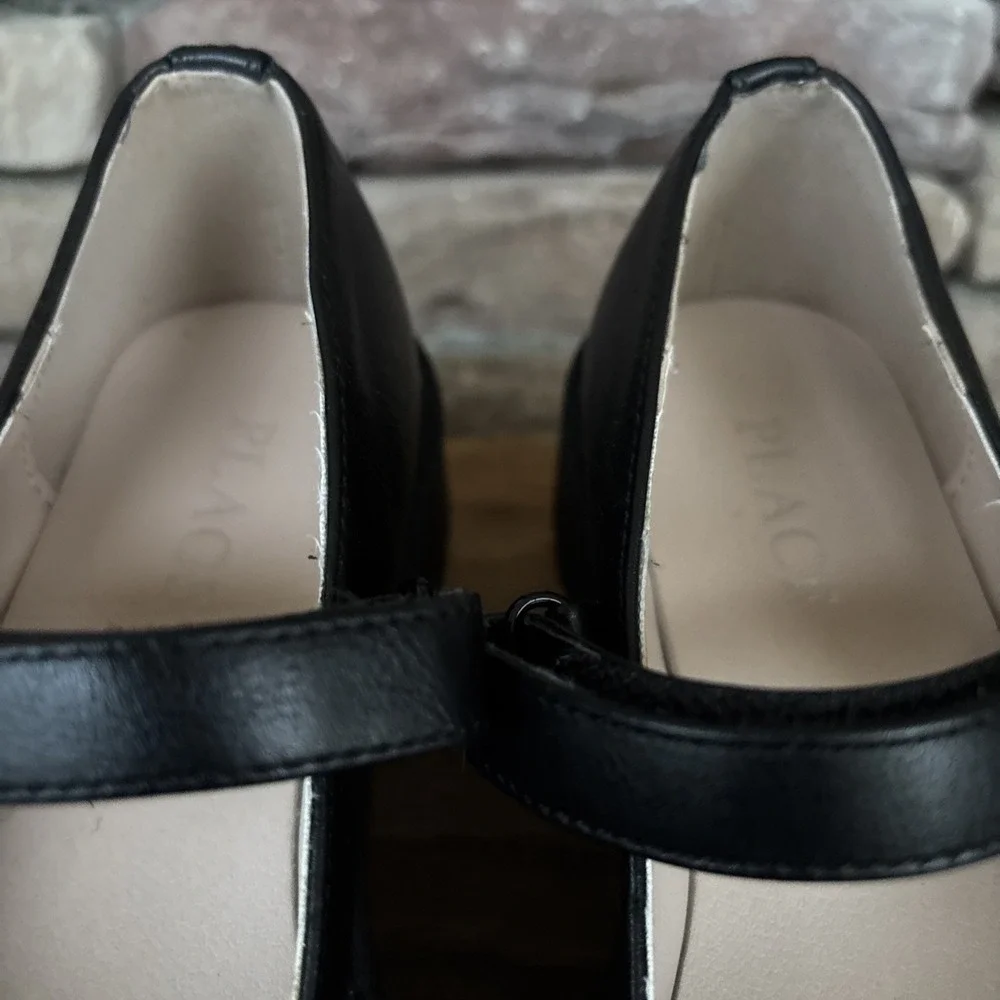 The Children's Place Girls Closed Toe Mary Jane Flat Kids Black Sz 1 Hook&Loop